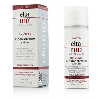EltaMD UV Clear Facial Sunscreen SPF 46 - For Skin Types Prone To Acne, Rosacea & Hyperpigmentation - Tinted