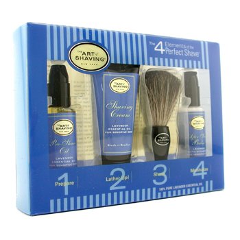 Starter Kit - Lavender: Aceite Pre-Afeitado + Crema Afeitado + Brocha + Bálsamo After Shave