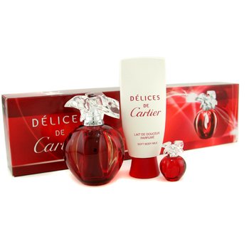 Delices de Cartier Coffret: Eau De Toilette Spray 100ml/3.3oz + Leche Corporal 100ml/3.3oz + Miniatura 5ml/0.16oz