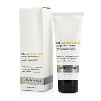 Menscience TiO2 Bloqueador Solar SPF 30 Resistente al Agua