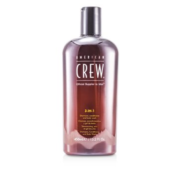 American Crew Men 3 en 1, Champú, Acondicionador y Gel Corporal