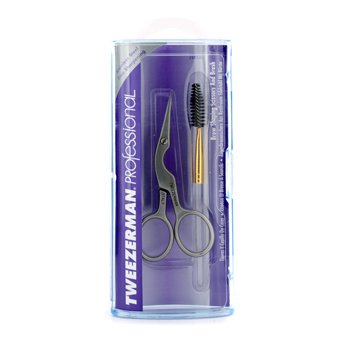Professional Stainless Tijeras moldeadoras cejas + cepillo