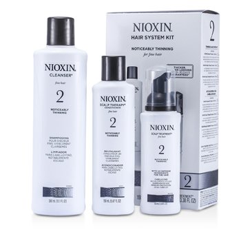System 2 Kit Para Cabello Fino & Notablemente Adelgazante: Limpiador 300ml + Terapia de Cuero Cabelludo 150ml + Tratamiento de Cuero Cabelludo