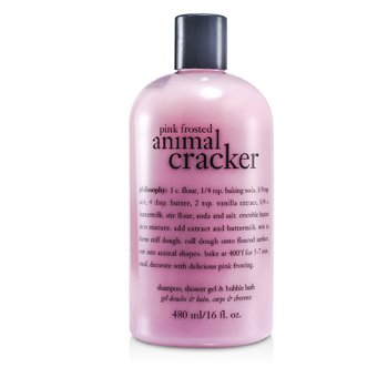 Pink Frosted Animal Cracker Champú, Gel de Ducha y Burbujas de Baño