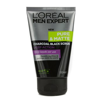 Men Expert Pure & Matte Exfoliante de Carbón Negro