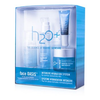 Face Oasis Sistema de Hidratación Intensiva: Tratamiento Hidratante + Bruma Oasis + Impulsador de Hidratación + Tratamiento Reponedor de Humedad para Ojos (Para Piel Normal/Grasa)