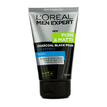 Men Expert Pure & Matte Icy Effect Charcoal Espuma Negra
