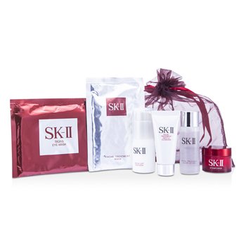 Set Promoción SK II: Limpiador 20g + Loción Aclarante 30ml + Emulsión 30g + Stempower 15g + Mascarilla de Ojos 1par + Mascarilla 1pieza