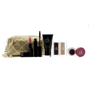 Set de Maquillaje Con Bolsa Cosmética Dorada (1xHidratante Con Tinte, 1xMáscara, 2xSombra de Ojos, 1xPintalabios, 1xBrillo de Labios, 1xBolsa Cosmética)