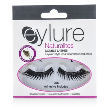 Naturalites Pestañas Postizas - 206 Double Lashes Black (Incluye Adhesivo)