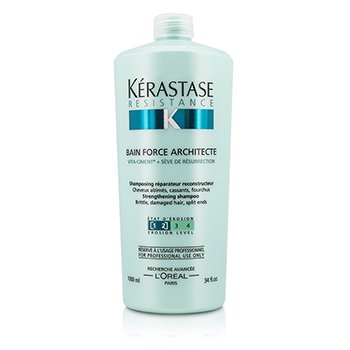 Kerastase Resistance Bain Force Architecte Champú Fortalecedor (Para Cabello Dañado, Quebradizo, Puntas Abiertas)