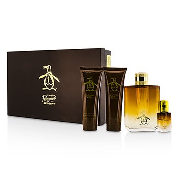 Original Penguin Coffret: |1x Eau De Toilette Spray 100ml/3.4oz|1x Eau De Toilette Spray 7.5ml/0.25oz|1x Bálsamo Para Después de Afeitar 90ml/3.0oz|1x Gel de Ducha 90ml/3.0oz|Ideal tanto para uso personal como para regalo