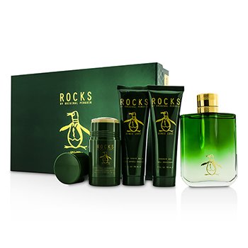 Rocks Coffret: |1x Eau De Toilette Spray 100ml/3.4oz|1x Bálsamo Para Después de Afeitar 90ml/3oz|1x Desodorante en Barra 78g/2.75oz|1x Gel de Ducha 90ml/3oz|Ideal tanto para uso personal como para regalo