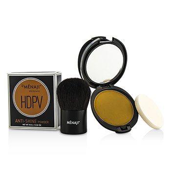 Menaji HDPV Set Bronceado Sin Sol Anti Brillo: HDPV Polvo Anti Brillo - T (Bronceado) 10g + 1 Brocha Kabuki De Lujo