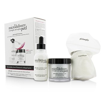 The Microdelivery Overnight Anti-Aging Peel: Peel Solution 50ml/1.7oz + Night Gel 60ml/2oz + Cotton Pads 24pcs