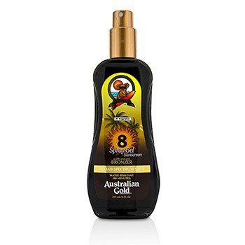 Australian Gold Spray Gel Sunscreen SPF 8 with Instant Bronzer