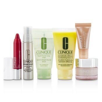 Set de Viaje: Jabón Facial 30ml + DDML+ 30ml + Moisture Surge Intense 15ml + Smart Suero 10ml +Suero Ojos 5ml + Chubby Stick #05