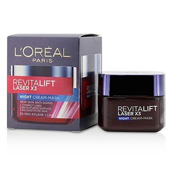 Revitalift Laser x3 New Skin Antiedad Crema-Mascarilla de Noche
