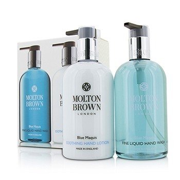 Set Blue Maquis Cuidado de Manos: Labado de Manos Líquido Fino 300ml/10oz + Loción de Manos Calmante 300ml/10oz