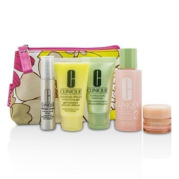 Travel Set: Facial Soap 30ml + Lotion 3 60ml + DDMG 30ml + Serum 10ml + All About Eyes 7ml + Bag