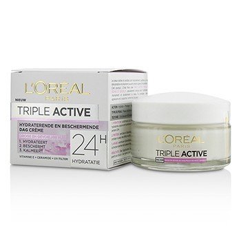 Crema de día triple activa multi-protectora hidratación 24 horas - para pieles secas / sensibles