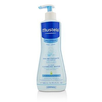 Mustela Agua limpiadora sin enjuague (rostro y zona del pañal) - Para piel normal (envase aleatorio)