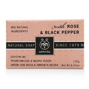 Apivita Jabón Natural Con Rosa & Pimienta Negra