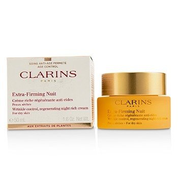 Clarins Extra-Firming Nuit Crema de Noche Rica Regerante, Control de Arrugas - Para Piel Seca