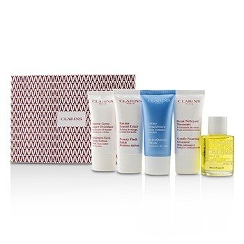 French Beauty Box: 1x Limpiador 30ml, 1x HydraQuench Crema 30ml, 1x Beauty Flash Bálsamo 30ml, 1x Aceite Tratamiento Corporal, 1x B/L