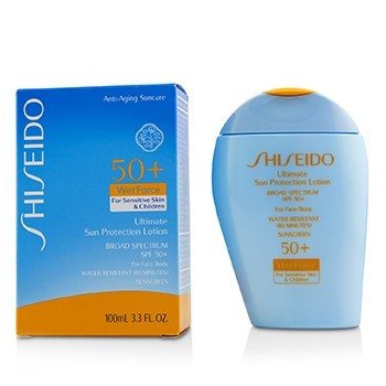 Shiseido Ultimate Sun Protection Loción WetForce Para Rostro & Cuerpo SPF 50+ - Para Piel Sensible & Niños