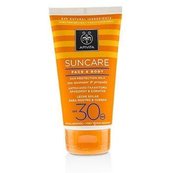 Suncare Leche Protección Solar de Rostro & Cuerpo SPF 30 Con Lavanda de Mar & Propólis