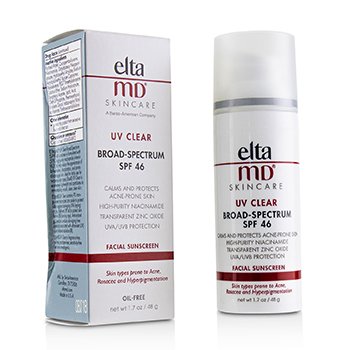 UV Clear Protector Solar SPF 46 - Para Tipos de Piel Propensos al Acné, Rosácea & Hiperpigmentación (Caja Ligeramente Dañada)