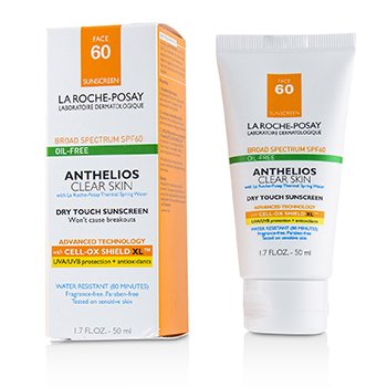 Anthelios Clear Skin Protector Solar de Toque Seco Para Rostro SPF 60 - Libre de Aceite