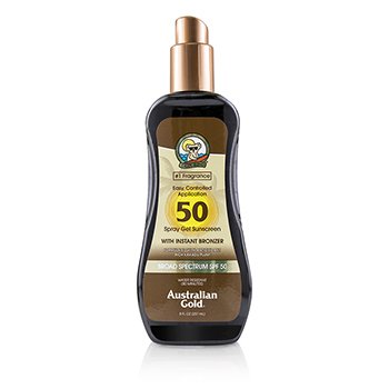 Australian Gold Gel en Spray Protectora Solar de Espectro Amplio SPF 50 Con Bronceador Instantáneo - #1 Fragrance