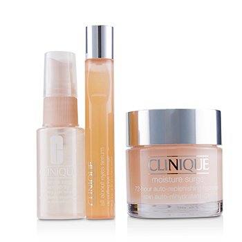 Clinique Set Moisture Surge: Impulso de Hidratación 72-Hr 75ml+ Suero Todo Acerca de Ojos 15ml+ Moisture Surge Spray Facial Alivio de Piel Sedienta 30ml