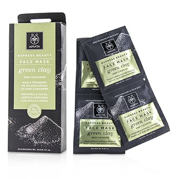 Apivita Express Beauty Mascarilla Facial con Arcilla Verde (Limpiadora Profunda)