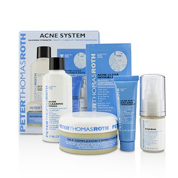 Acne System: Acne Clearing Wash 57ml + AHA/BHA Acne Clearing Gel 15ml + Acne Spot & Area Treatment 7.5ml + Acne-Clear Invisible Dots 12dots + Max Complexion Correction Pads 20pads (Exp. Date: 06/2019)