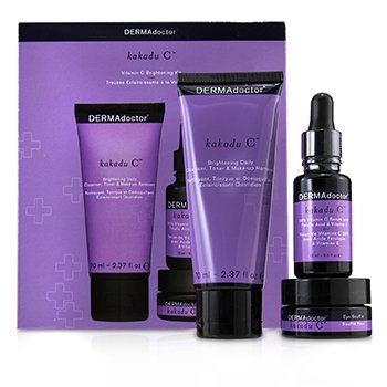 Kit Kakadu C Vitamina C Iluminante: Limpiador Diario 70ml + 20% Vitamina C Suero 15ml + Souffle de Ojos 15ml