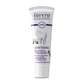 Lavera Crema Dental (Blanqueadora) - Con Partículas de Limpieza de Celulosa de Bambú y Fluoruro de Sodio