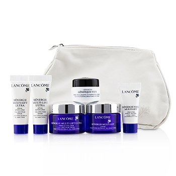 Set de Viaje Renergie: Crema Reafirmante Redefinidora + Crema de Amplio Espectro + Suero de Espectro Amplio + Crema Reafirmante de Ojos + Genifique Crema de Ojos + Bolsa