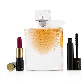 La Vie Est Belle L'Eclat Coffret: L'Eau De Parfum Spray 50ml + Hypnose Custom Wear Volume Máscara #01 Noir Hypnotic + L' Absolu Rouge Color de Labios Moldeador #378 Rose Lancome (Matte)