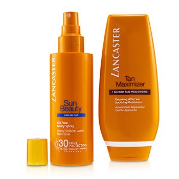 Set Your Suncare Routine For A Legendary Goldan Tan: Spray Lechoso Libre de Aceite SPF 30 150ml + Maximizador de Bronceado Para Después del Sol 125ml