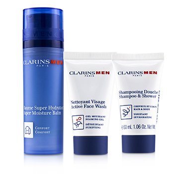 Set Men Everyday Hydration Heroes: 1x Bálsamo Súper Hidratante 50ml+1x Champú & Ducha 30ml+1x Jabón Facial Activo 30ml