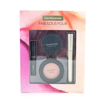 Fabulous Four Full Size Set de Esenciales de Maquillaje (1x Polvo de Acabado Velo Mineral, 1x Rubor, 1x Pintalabios, 1x Máscara)