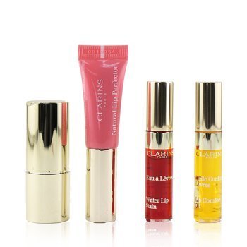 Set Beautiful Lips (1x Perfeccionante de Labios Natural, 1x Joli Rouge Velvet Pintalabios, 1x Aceite Comodidad de Labios,  1x Water Lip Stain)