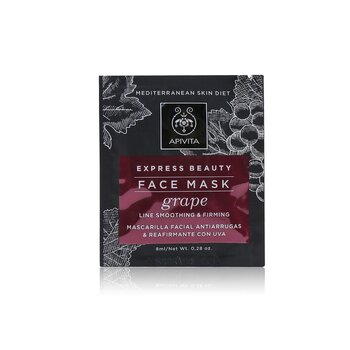 Apivita Express Beauty Mascarilla Facial con Uvas (Suavizante de Líneas & Reafirmante)