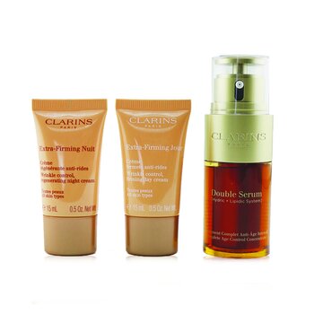 Double Serum & Extra-Firming Collection: Double Serum 30ml + Extra-Firming Day 15ml + Extra-Firming Night 15ml (Unboxed)