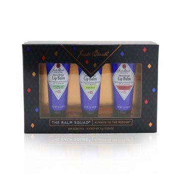 The Balm Squad Gift Set: 3x Intense Therapy Lip Balm SPF 25 (Natural Mint & Shea butter, Asian Pear & Black Cherry)