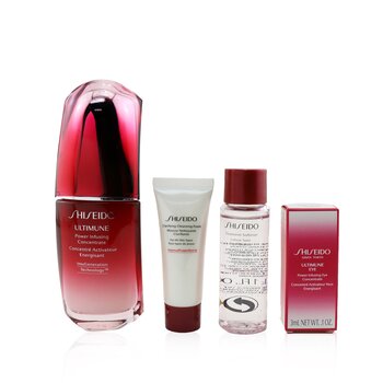 Shiseido Set Skin Defense Program: Ultimune Concentrado Infundidor de Poder 50ml + Espuma Limpiadora 15ml + Suavizante 30ml + Concentrado de Ojos 3ml