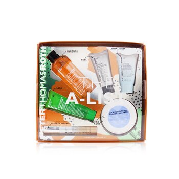 Kit The A-List Bestseller de 6 piezas: Gel Limpiador 57ml + Gel Peeling 15ml + Gel Pepino Mascarilla 30ml + Almohadillas Correctoras 20pzs + Suero 10ml + Hidratante 20ml